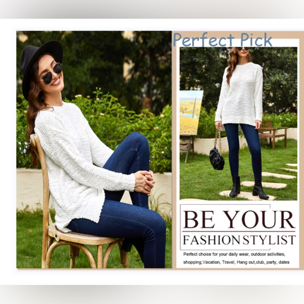 Women's Long Sleeve Fuzzy Knitted Loose Pullover